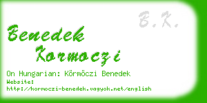 benedek kormoczi business card